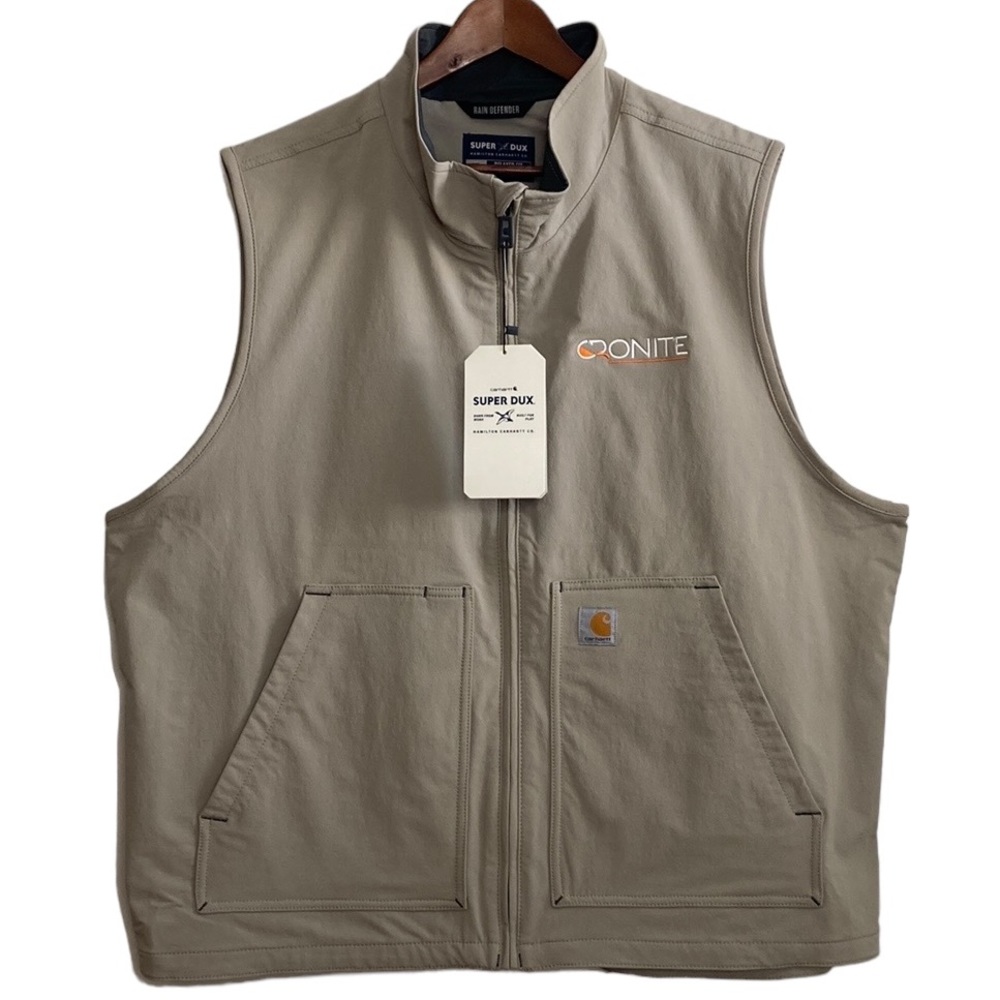 Carhartt Vest Mens XXL Grey Super Dux Rain Defender Softshell DWR ADDED LOGO